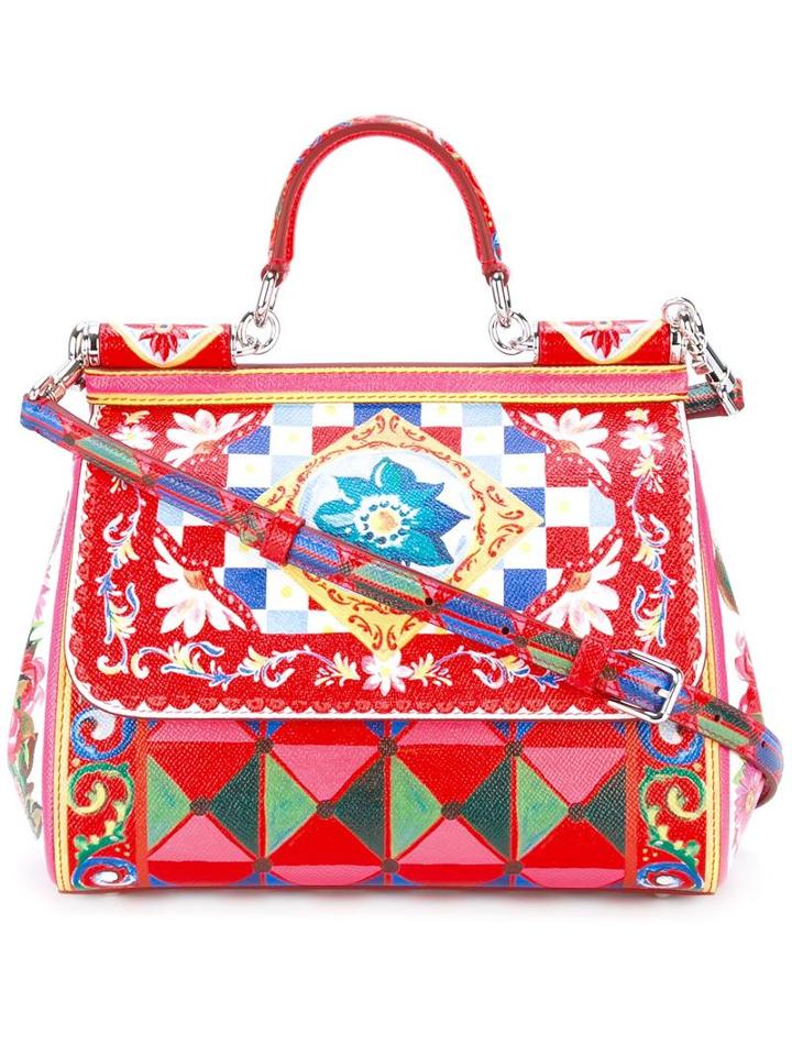Dolce & Gabbana Sicily Mambo Print Tote, Women's, Leather