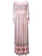Giambattista Valli Printed Bardot Maxi Dress - Pink & Purple