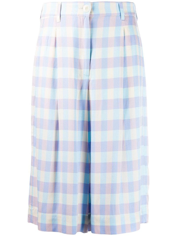 Essentiel Antwerp Check Knee-length Shorts - Blue