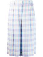 Essentiel Antwerp Check Knee-length Shorts - Blue