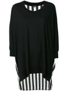 Ann Demeulemeester Striped Back Top - Black