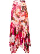 Msgm Pleated Floral Skirt - Pink