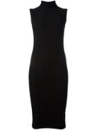 Maison Margiela Ribbed Turtleneck Dress, Women's, Size: Large, Black, Polyamide/viscose/cashmere/wool