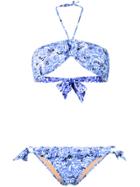 Emmanuela Swimwear Young Printed Halterneck Bikini - Blue