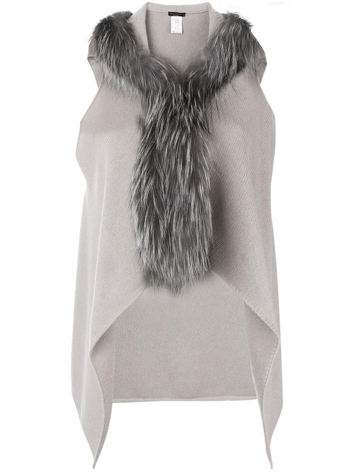Fabiana Filippi Fur Trimmed Knitted Vest - Grey