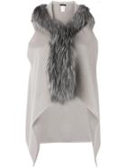 Fabiana Filippi Fur Trimmed Knitted Vest - Grey