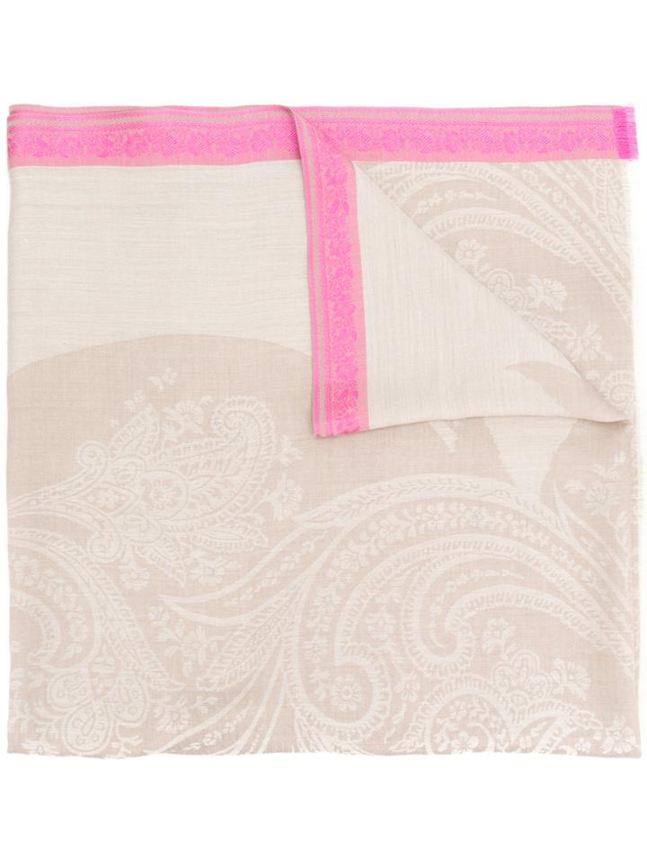 Etro Mixed Paisley Print Scarf - Nude & Neutrals
