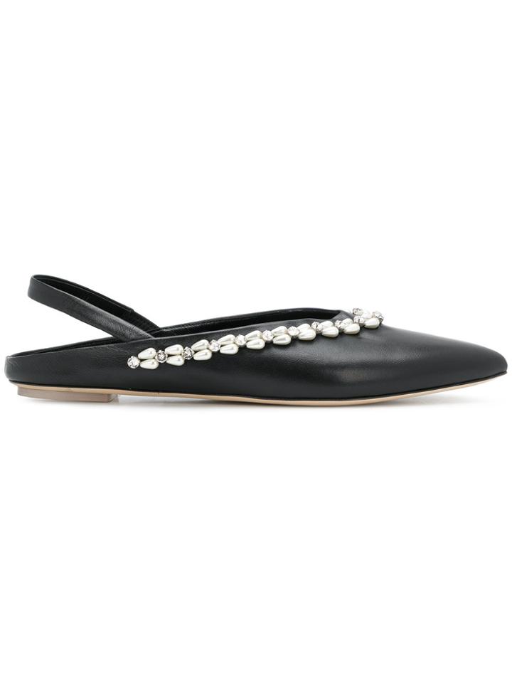 Simone Rocha Embellished Slingback Ballerinas - Black