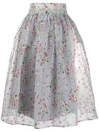 Miu Miu Daisy Print A-line Skirt - Blue