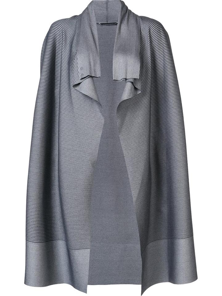 Issey Miyake Waterfall Jacket, Women's, Size: 3, Grey, Polyester/polyurethane/nylon