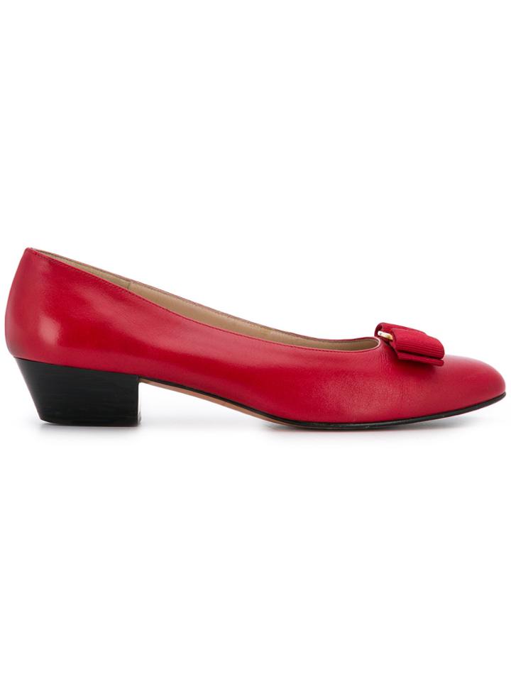 Salvatore Ferragamo Vintage Vara Bow Pumps - Red