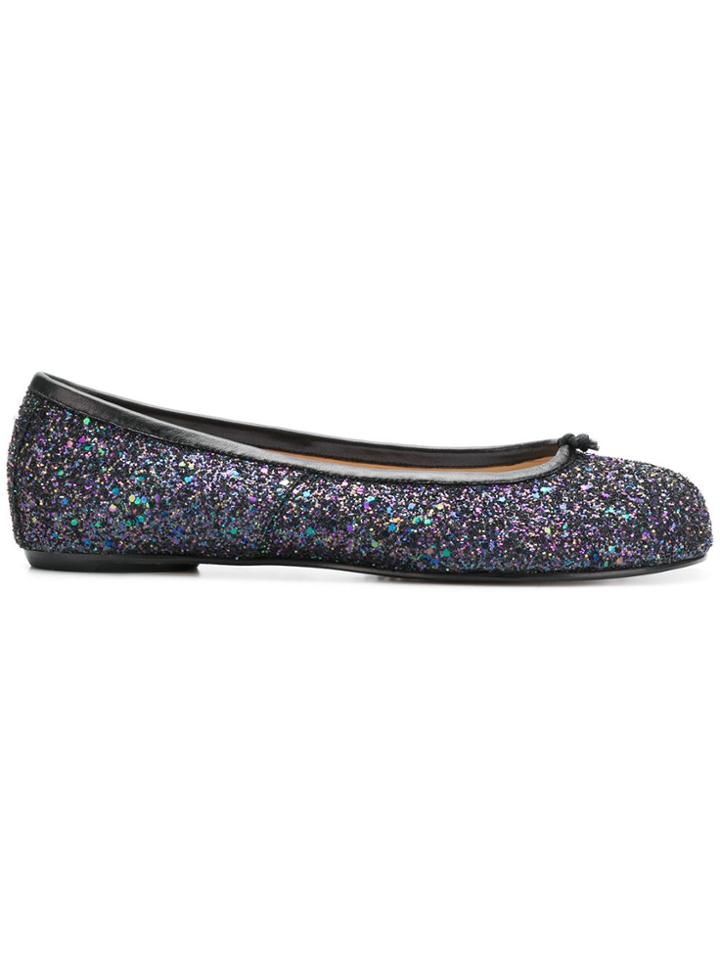 Maison Margiela Tabi Glitter Ballerina Flats - Black