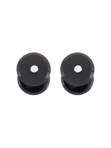 Simonetta Bianchini Diamond Embellished Disc Cuff Links - Black