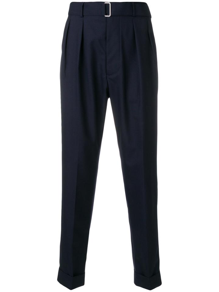 Officine Generale Tapered Buckled Trousers - Blue