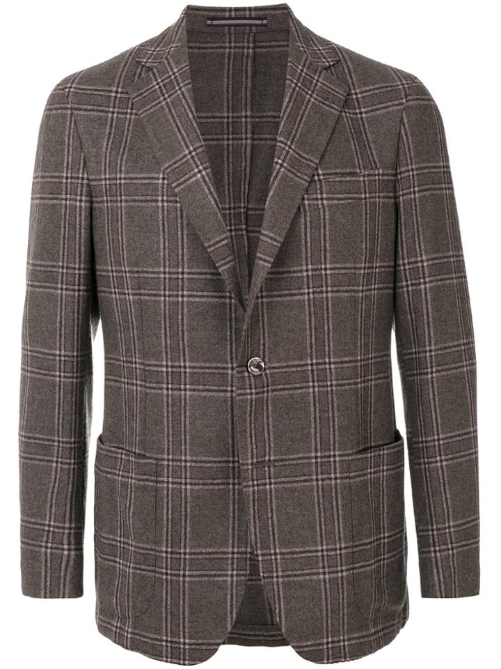 Pal Zileri Plaid Blazer - Brown