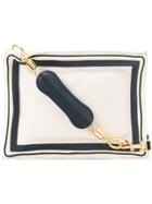 Sacai Square Shaped Logo Clutch Bag - White