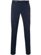 Entre Amis Striped Pattern Tapered Trousers - Blue