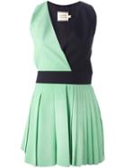 Fausto Puglisi Two-tone Crossed Dress, Women's, Size: 44, Green, Acetate/viscose/silk/spandex/elastane