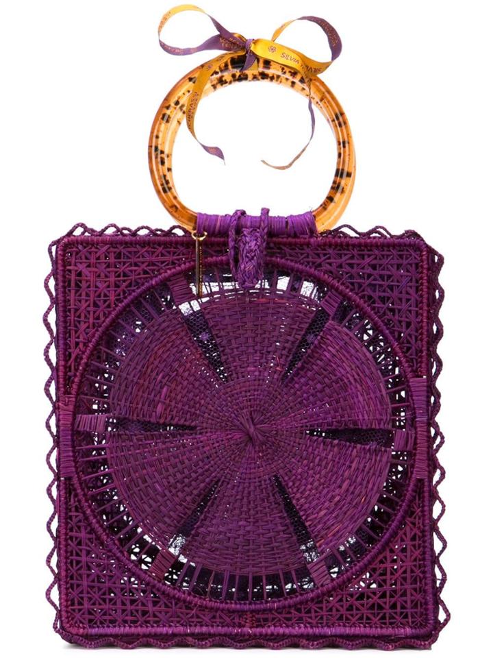 Silvia Tcherassi Woven Box Tote - Purple