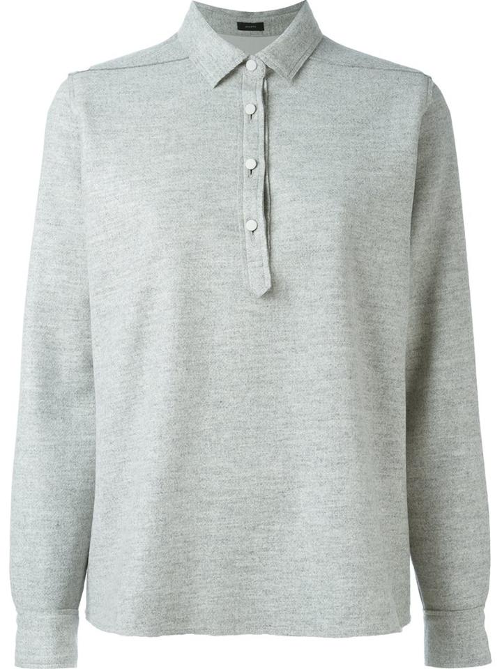 Joseph Henley Jumper, Women's, Size: 40, Grey, Silk/polyamide/viscose/virgin Wool