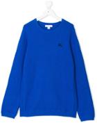 Burberry Kids Textured Logo Jumper - Blue