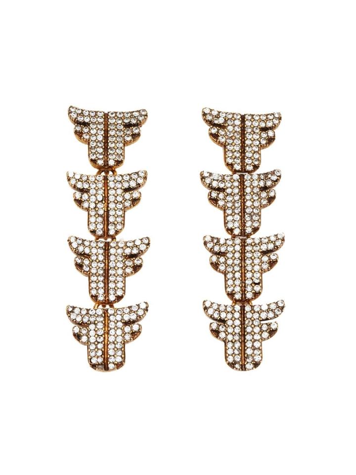 Fendi Ff Logo Hanging Earrings - Gold