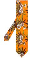 Sss World Corp Floral Print Tie - Yellow & Orange