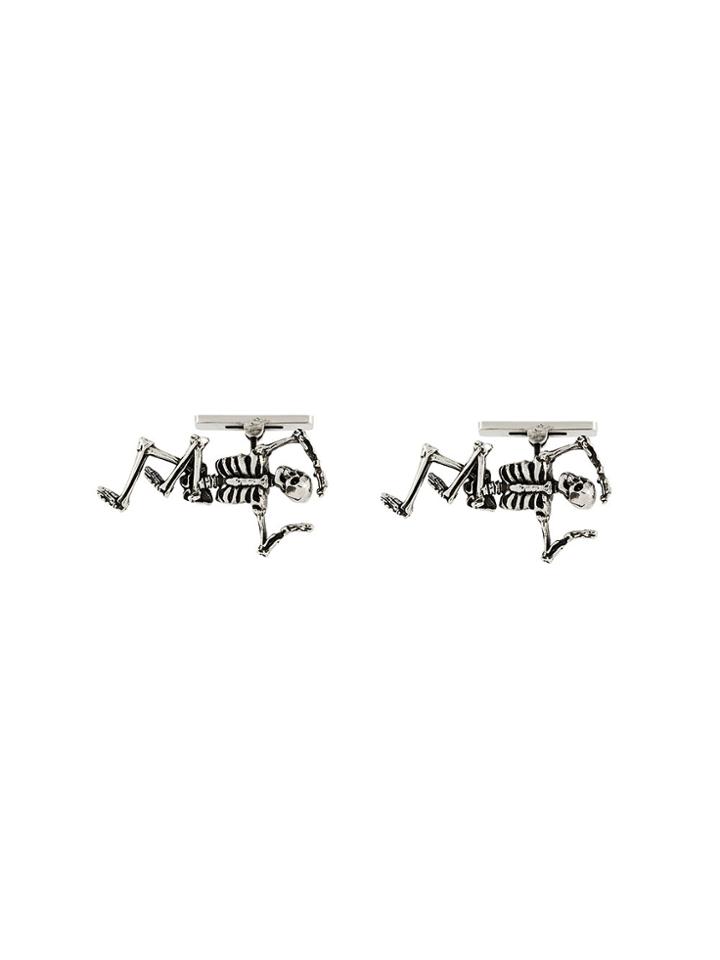 Alexander Mcqueen Dancing Skeleton Cufflinks - Metallic