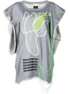 Bernhard Willhelm Banana Embroidery Sweatshirt, Women's, Grey, Cotton/polyester