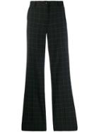Ps Paul Smith Check Bootcut Trousers - Black
