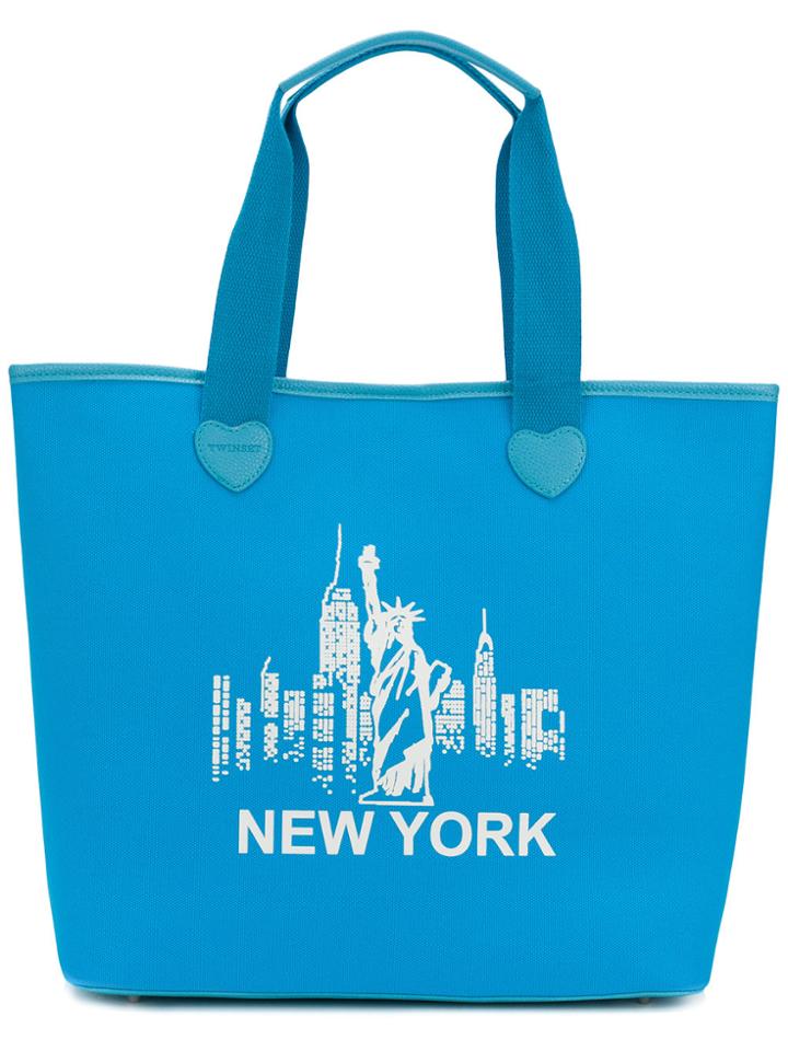 Twin-set New York Tote Bag - Blue
