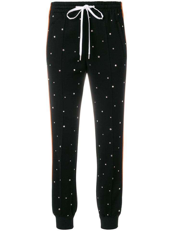 Miu Miu Crystal Embellished Track Pants - Blue