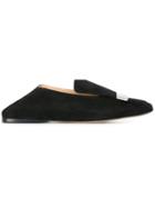 Sergio Rossi Silver Trimmed Loafers - Black
