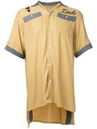 Maison Mihara Yasuhiro Skull Embroidered Shirt, Men's, Size: 44, Yellow/orange, Rayon