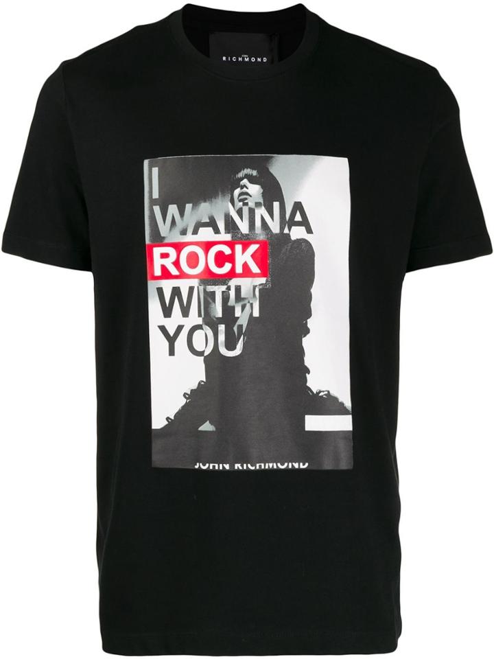 John Richmond Photographic Print T-shirt - Black