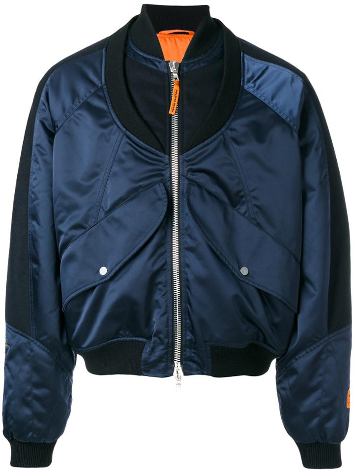 Heron Preston Panelled Bomber Jacket - Blue