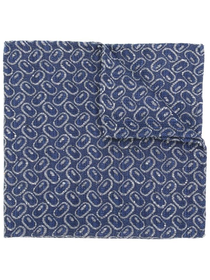 Fashion Clinic Timeless Printed Pocket Square, Men's, Blue, Silk