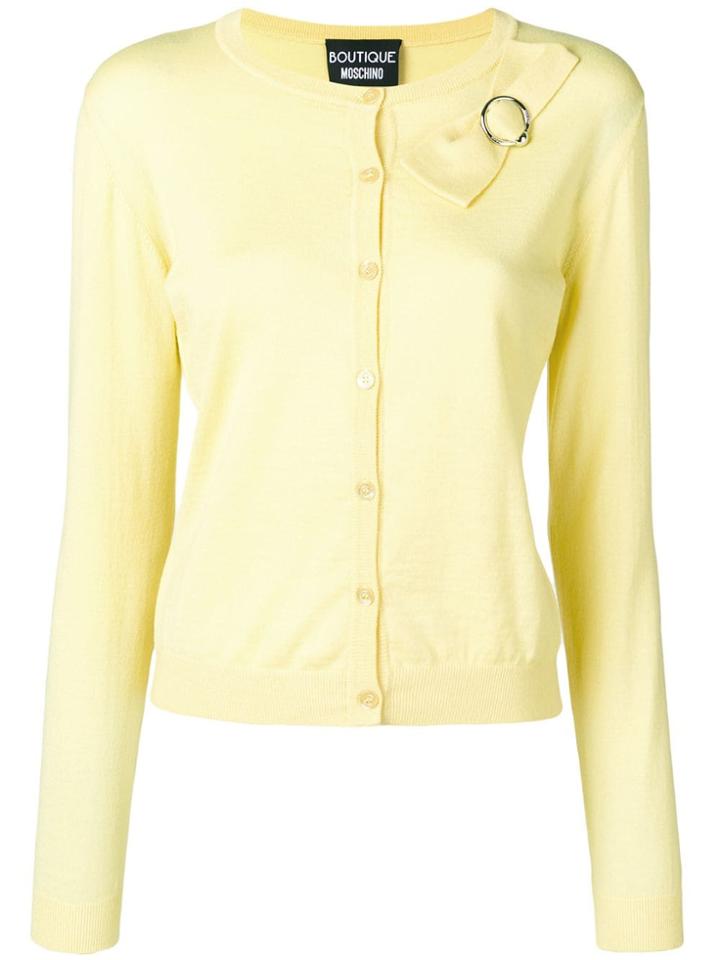 Boutique Moschino Classic Cardigan With Bow Detail - Yellow