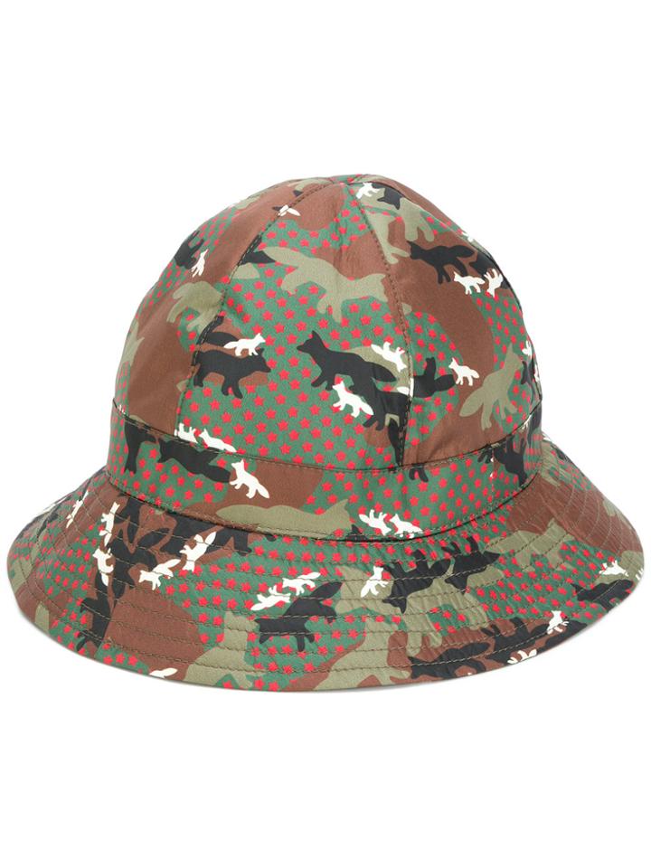Maison Kitsuné Fox Camouflage Hat - Green