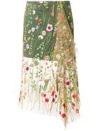 Marques'almeida Floral Embroidered Tulle Layer Skirt - Nude & Neutrals