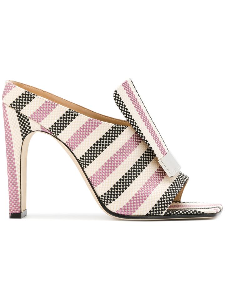 Sergio Rossi Sr1 Striped Open Toe Mules - Multicolour