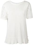 Twin-set Lace Trim Top, Women's, Size: Large, White, Cotton