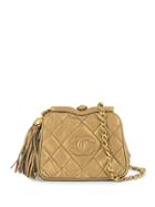 Chanel Vintage Quilted Cc Logos Fringe Bum Bag - Gold