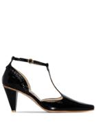 Reike Nen T-bar Patent 80mm Pumps - Black
