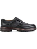 Santoni Contrast Monk Shoes - Black