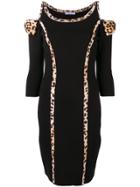 Blumarine Leopard Print Panel Dress - Black