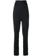 Romeo Gigli Vintage High-rise Tapered Trousers - Blue