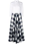 Sara Roka Contrast Top Long Dress - White