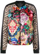 Roberto Cavalli - Floral Leo Bomber Jacket - Women - Cotton/polyamide/polyester - 42, Cotton/polyamide/polyester