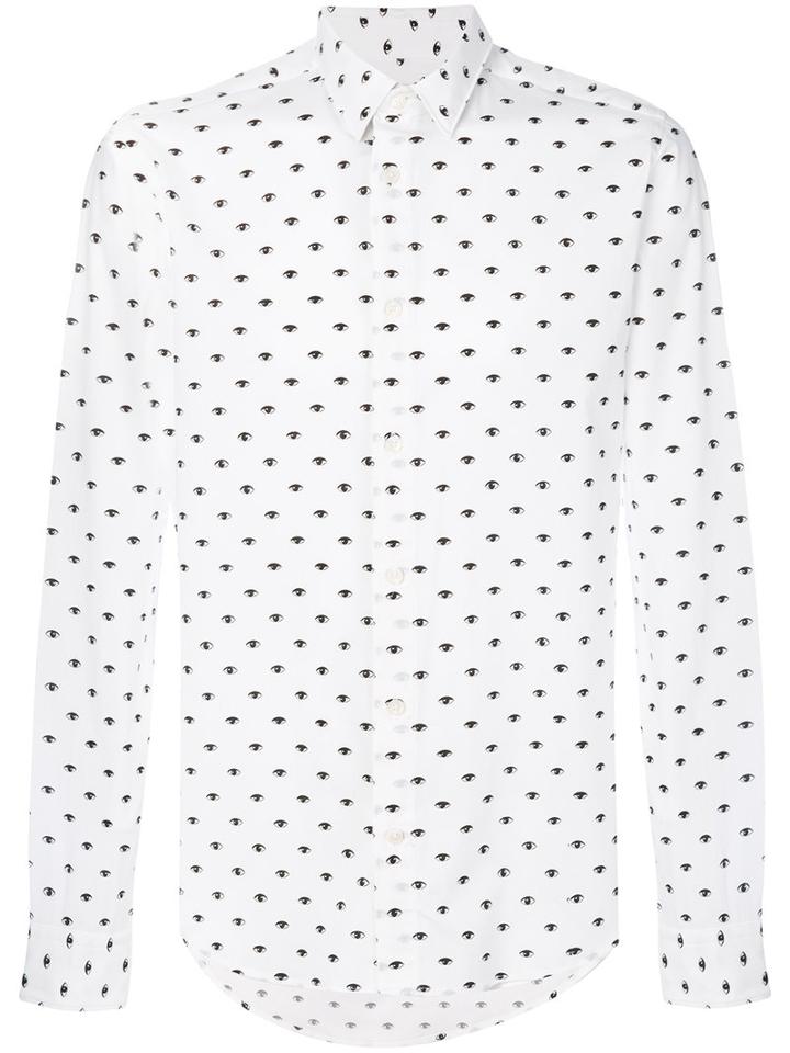 Kenzo - Eyes Slim-fit Shirt - Men - Cotton/spandex/elastane - 42, White, Cotton/spandex/elastane